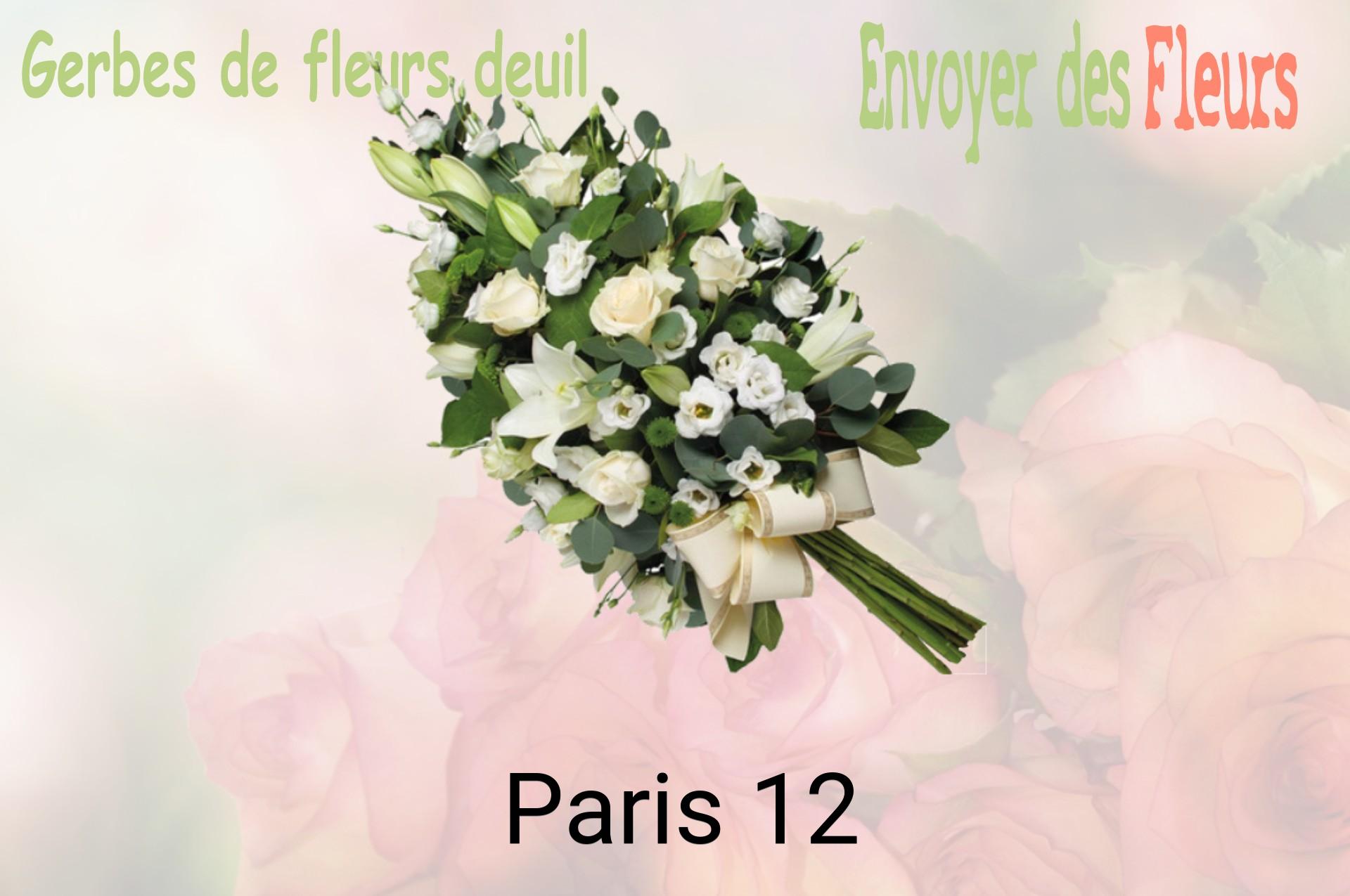 Gerbe de fleurs de deuil livrée à Paris-12